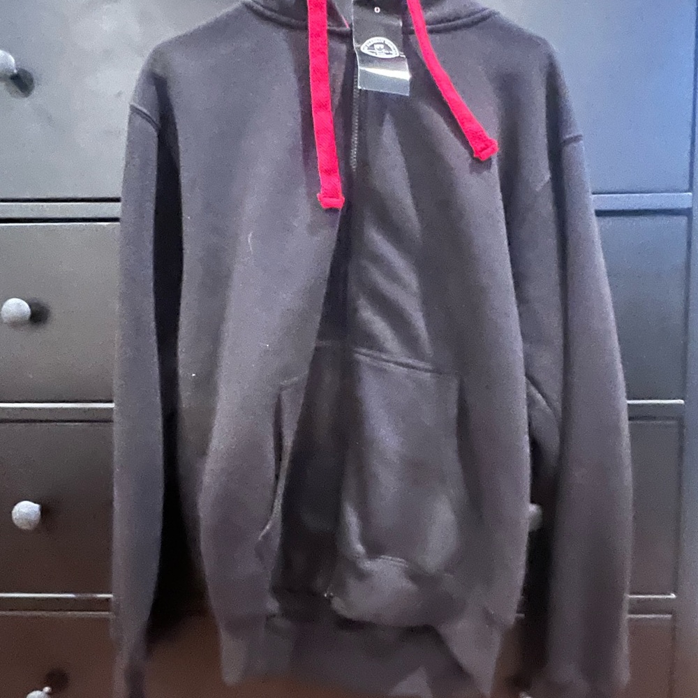 Black Hoodie with Red Accents